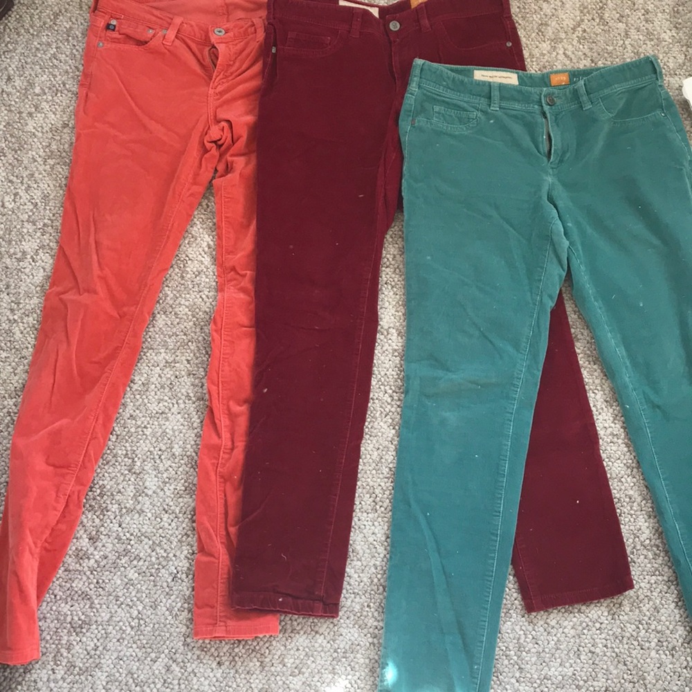 Velvet colorful pants